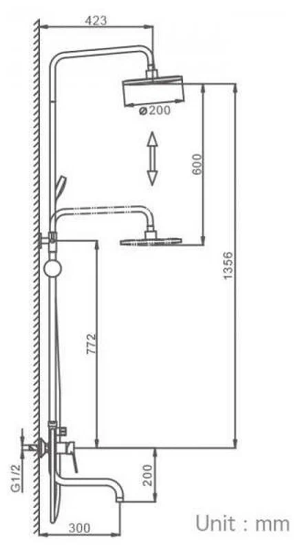 Душевая система Frap F2429 черный