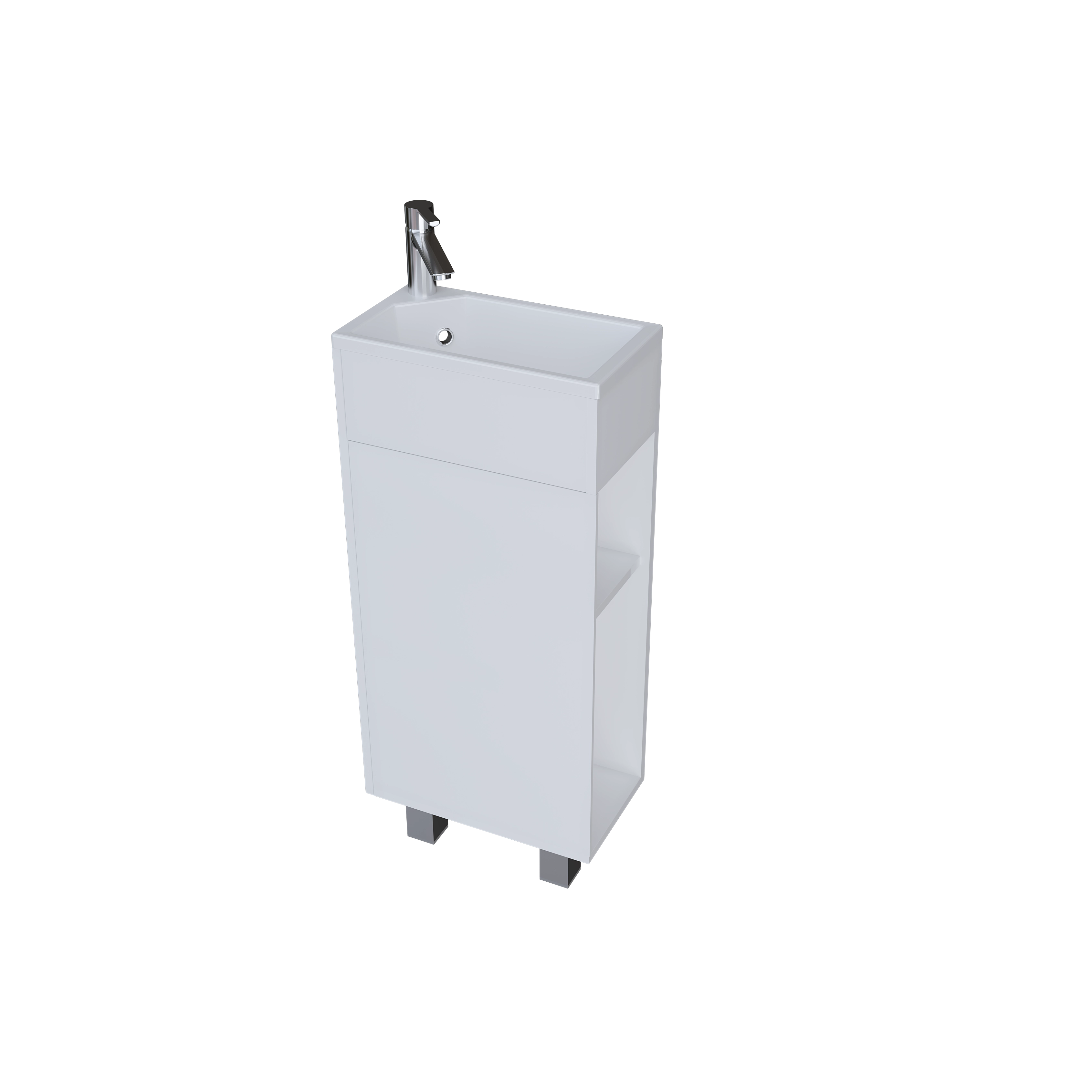 Тумба с раковиной 1Marka Laura 40Н 1д. Белый глянец L