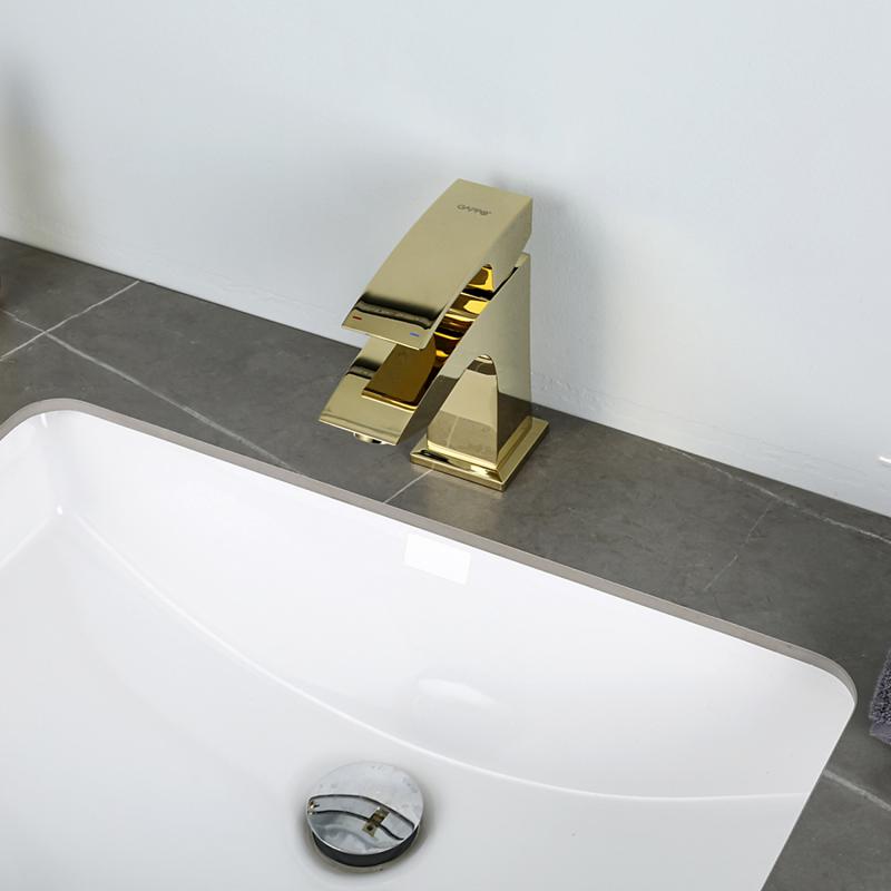 Смеситель для раковины Gappo G07-3 G1007-13 золото