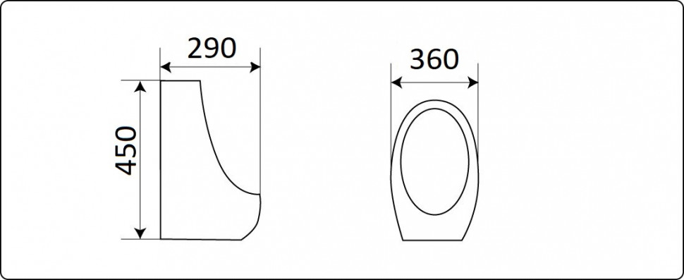 Писсуар подвесной CeramaLux X545S белый