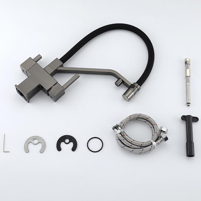 Смеситель для кухни с фильтром Gappo G95 G4395-69 оружейная сталь