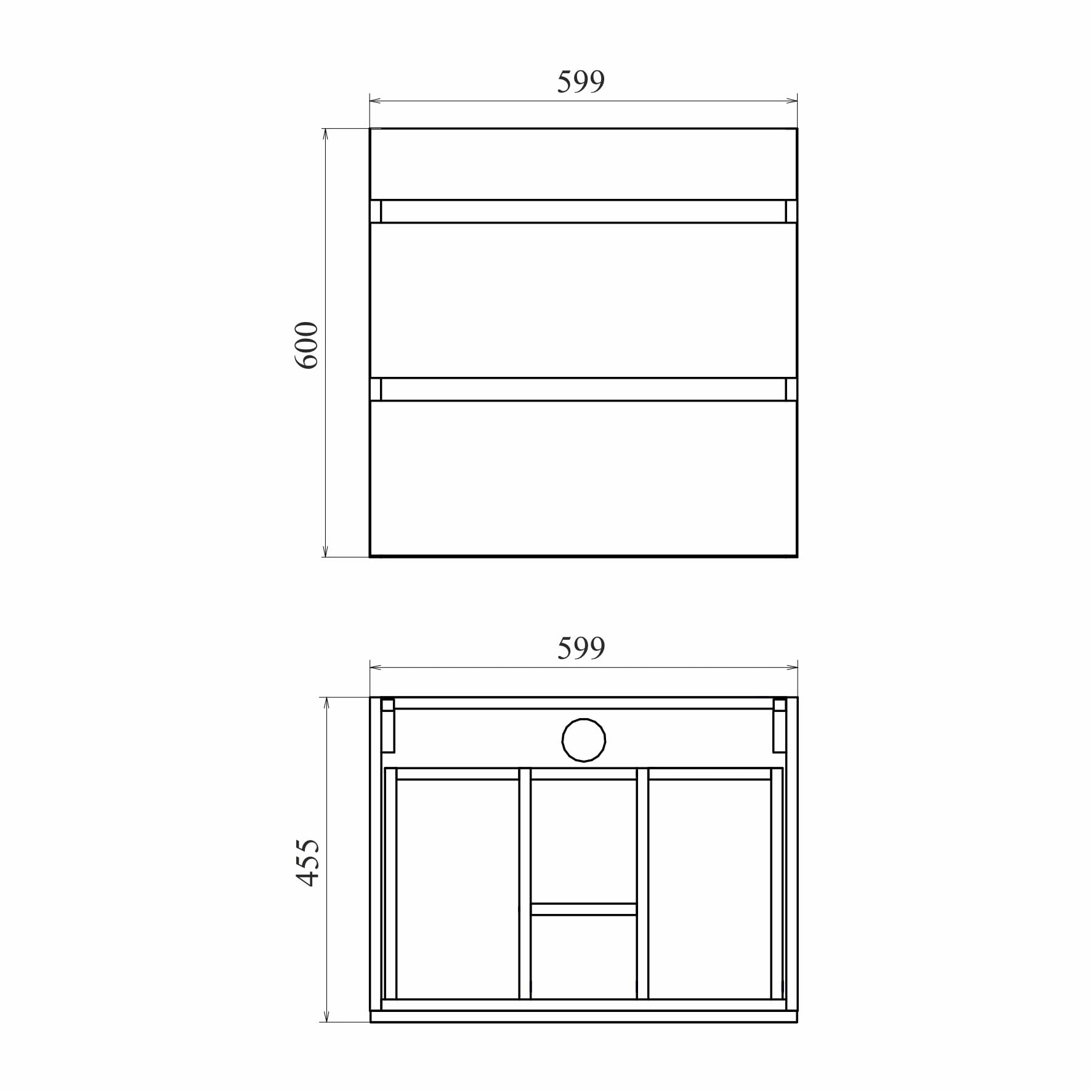 Подвесная тумба Nova Karelia 60 дуб харбор золотой (Simple 60)