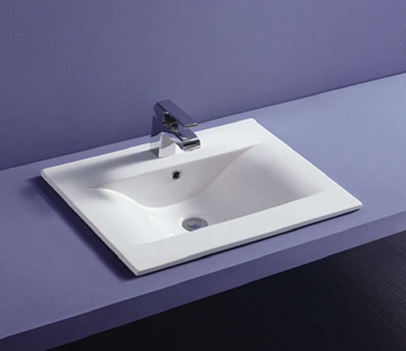 Полувстраиваемая раковина CeramaLux 61,5 N YJ807-60 белая