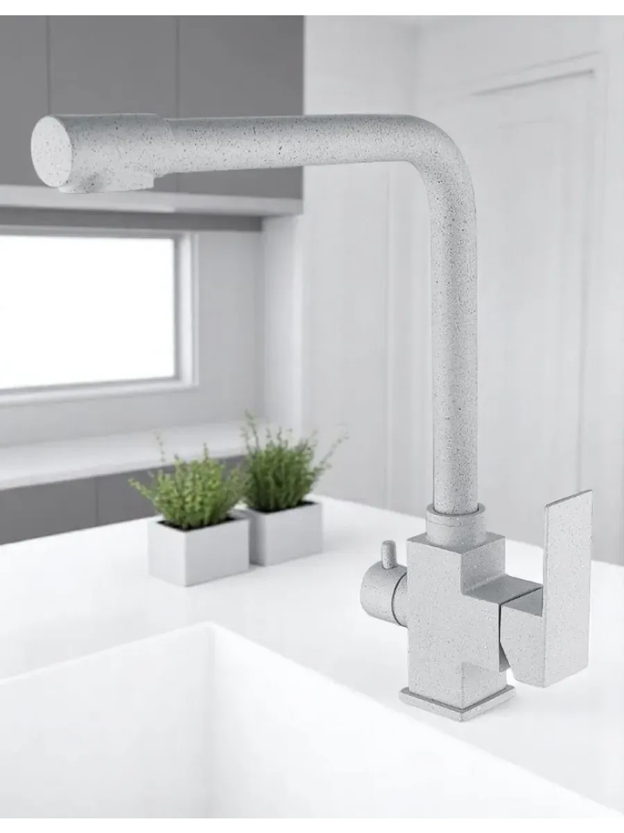 Смеситель для кухни с подключением фильтра ViEiR V15025-H1 серый