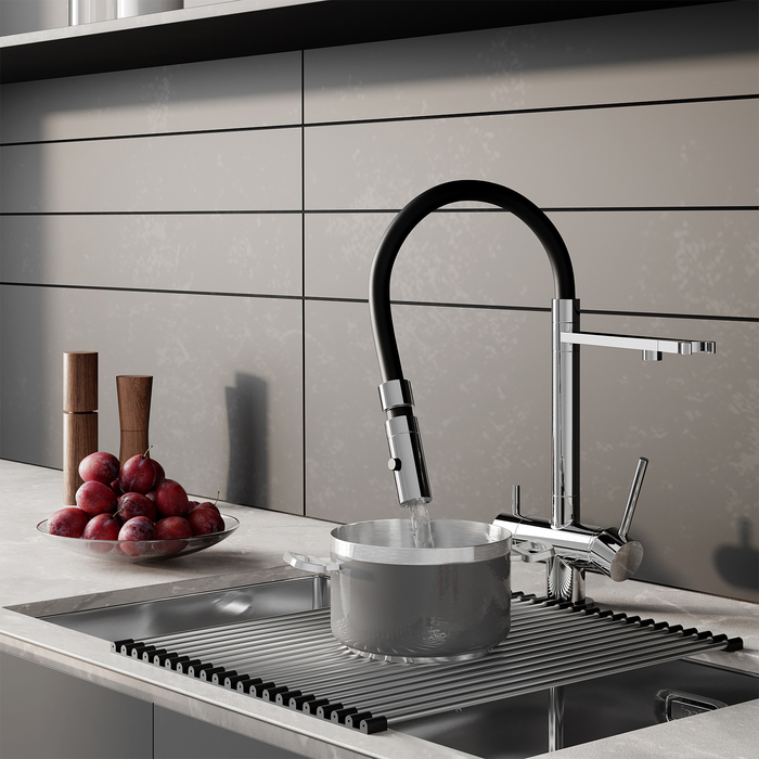 Смеситель для кухни с подключением фильтра Iddis Ace ACESBFFi05 хром-черный