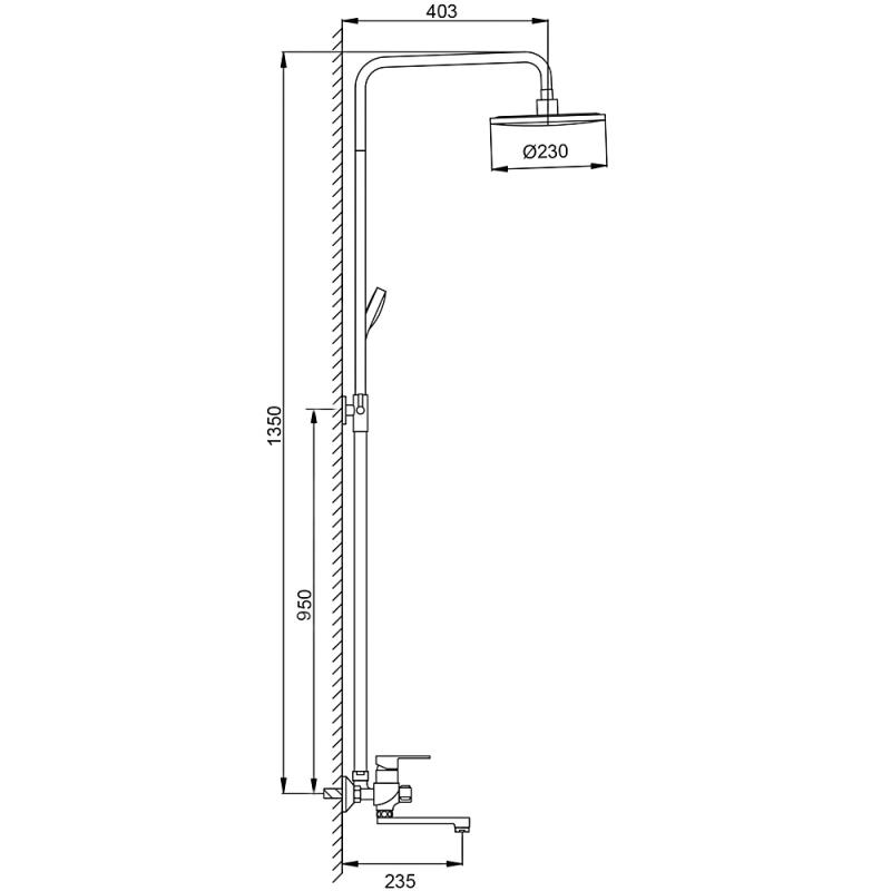 Душевая система Frap H41 F2441 белый-хром