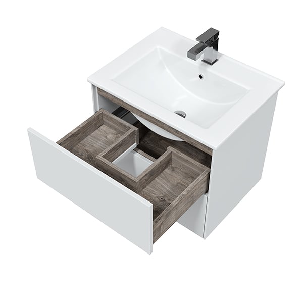 Подвесная тумба Sole Ultra 60 (2 ящ.) белая матовая