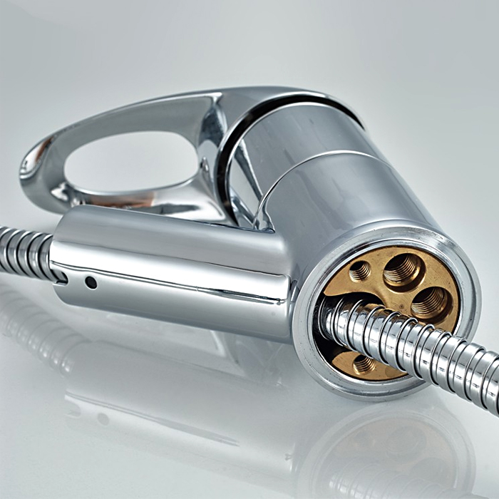 Вытяжной смеситель для кухни Frap H03 F6003 хром