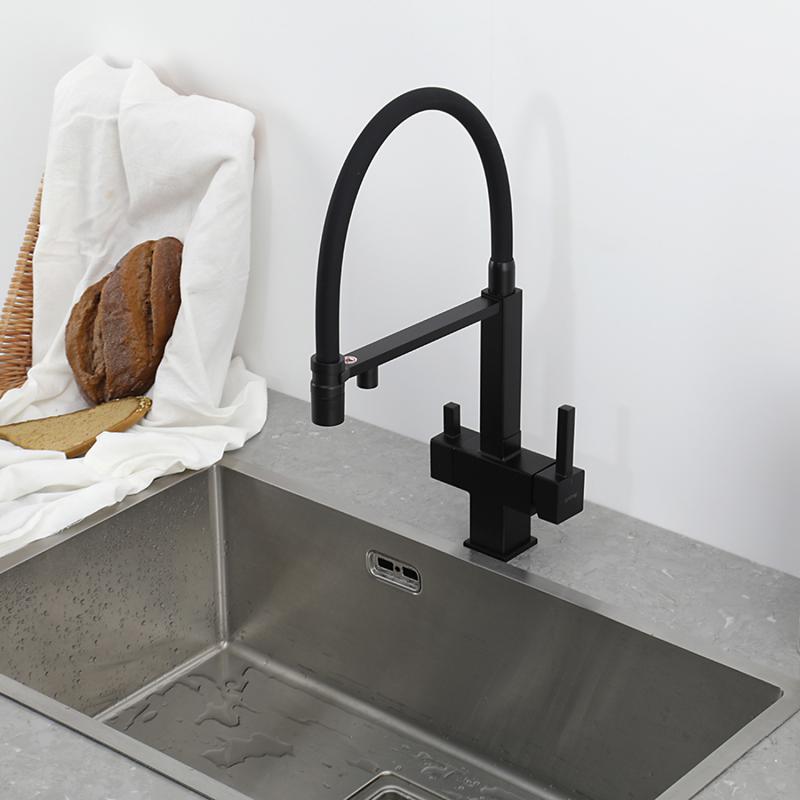 Смеситель для кухни с фильтром Gappo G95 G4395-56 черный