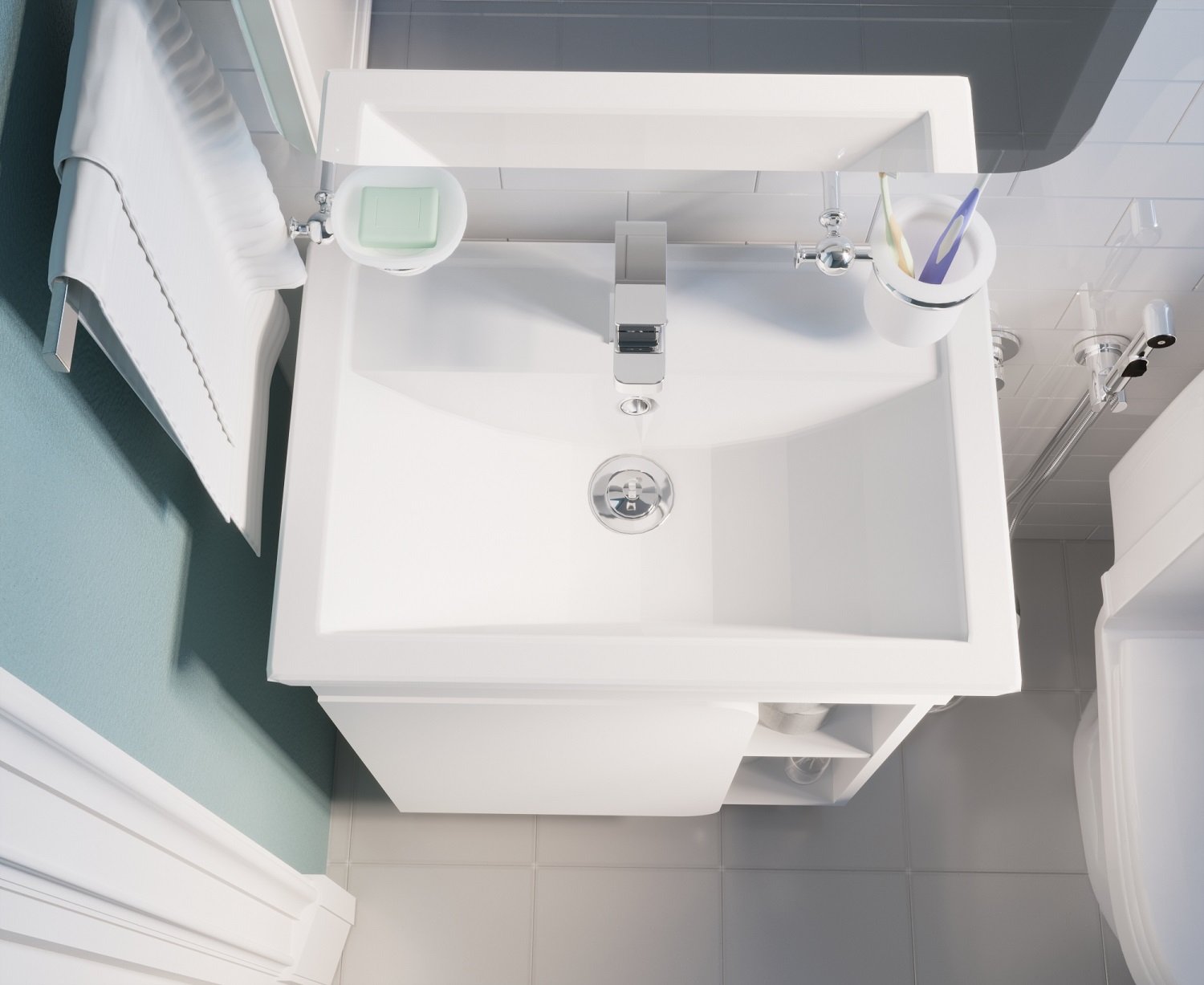 Тумба 1Marka Nuvo 60Н 1д. Белый глянец