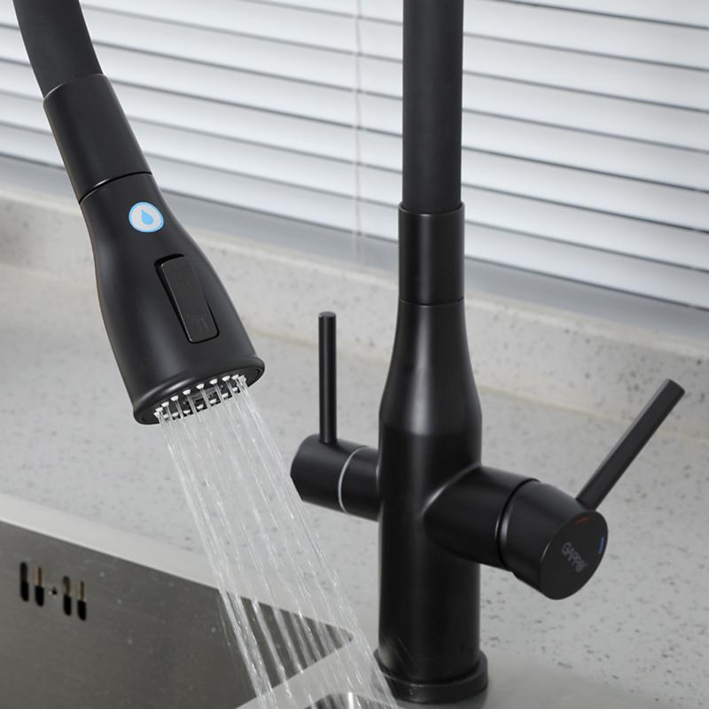 Смеситель для кухни с фильтром Gappo G4399-66 черный