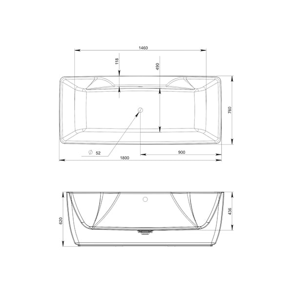 Отдельностоящая акриловая ванна Sole Alfa 180*76