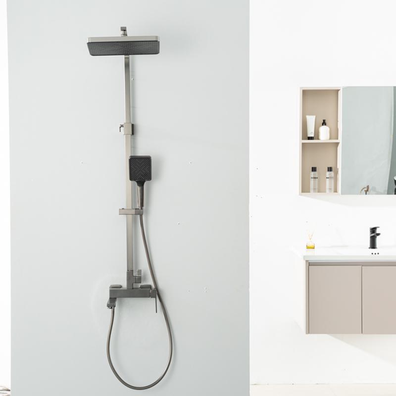 Душевая система Frap H91-9 F2491-9 оружейная сталь