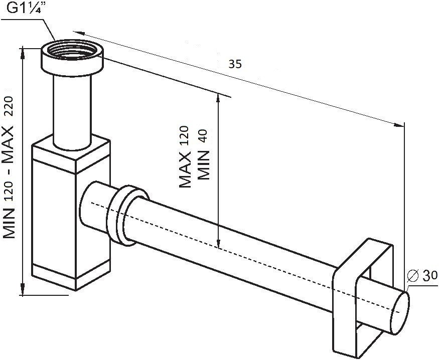 Сифон для раковины CeramaLux C045 хром