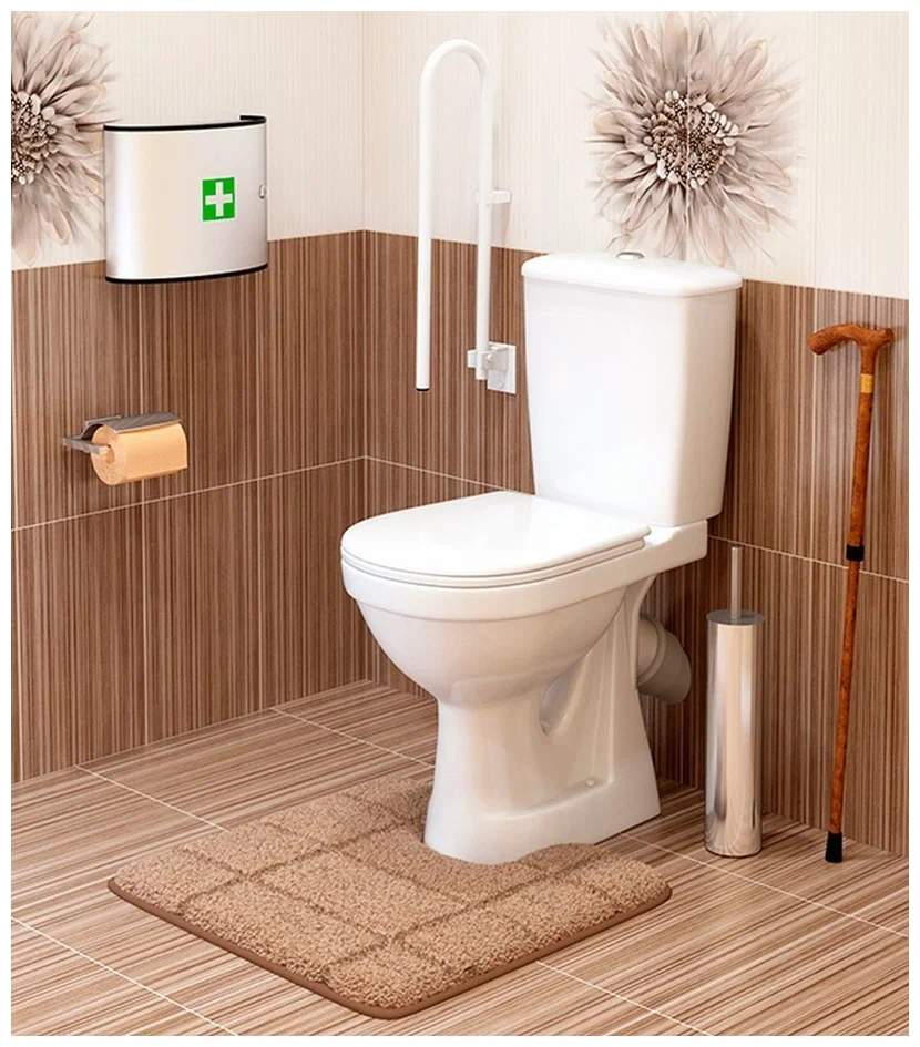 Унитаз-компакт Оскольская Керамика Персона Стандарт с откидным окрашенным поручнем