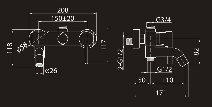 Душевая система Elghansa Shower Set 2330524-2L (Set-20) хром
