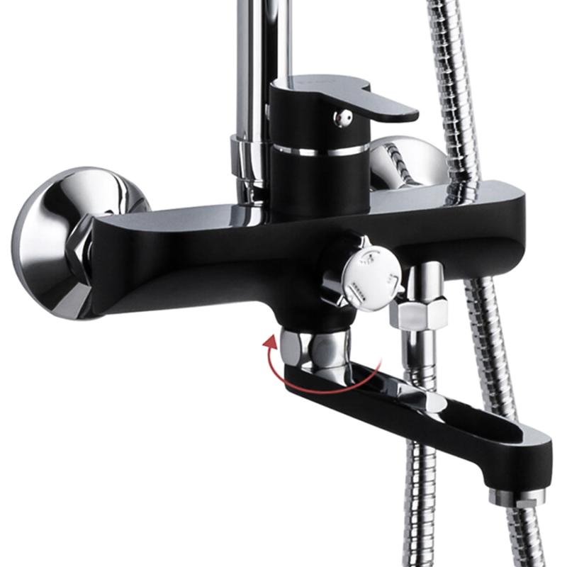 Душевая система Frap H42 F2442 черный-хром