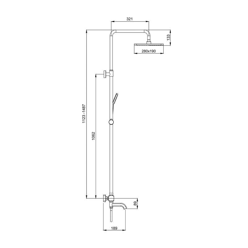Душевая система с термостатом Gappo G91 G2491-9 оружейная сталь