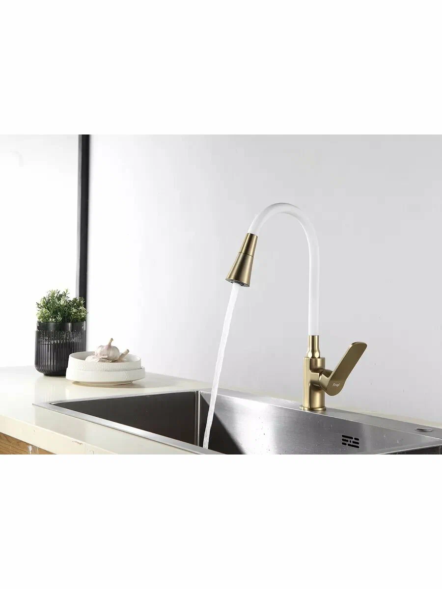 Смеситель для кухни Frap H62 F4462-3 золотой сатин