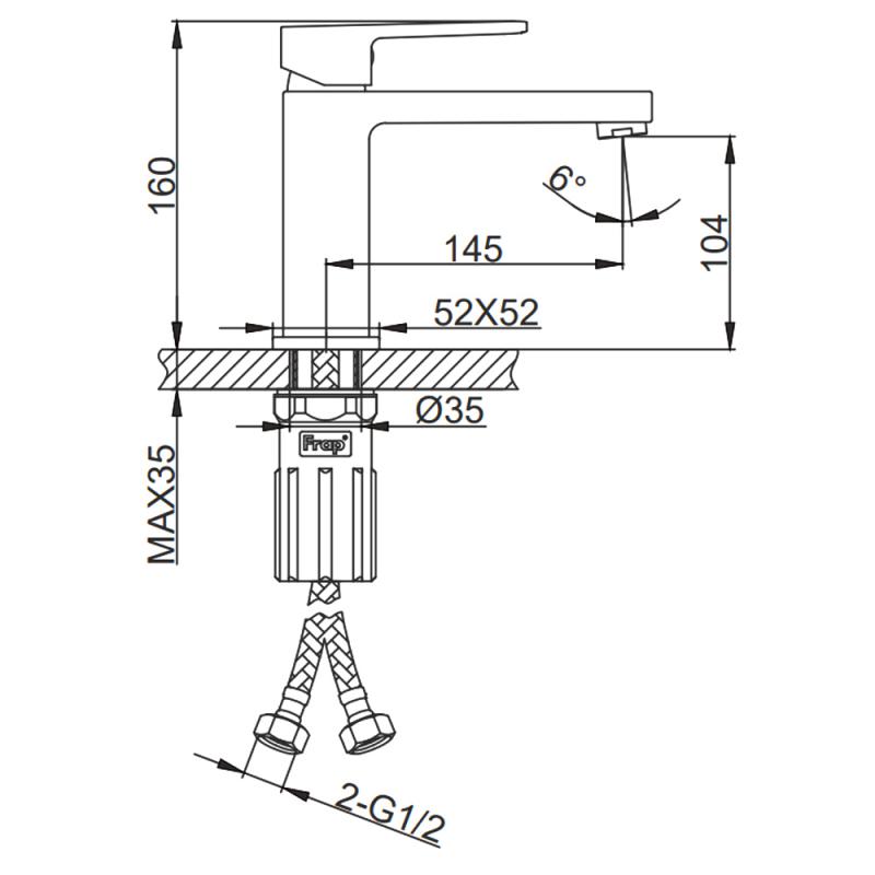 Смеситель для раковины Frap H91-6 F1091-6 черный