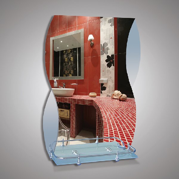 Зеркало с полкой EvaGold 68x48 матовые вставки