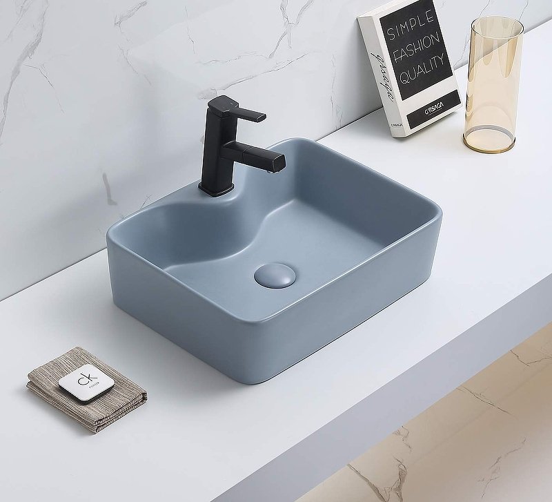 Накладная раковина CeramaLux 48 7291MHL-4 голубая