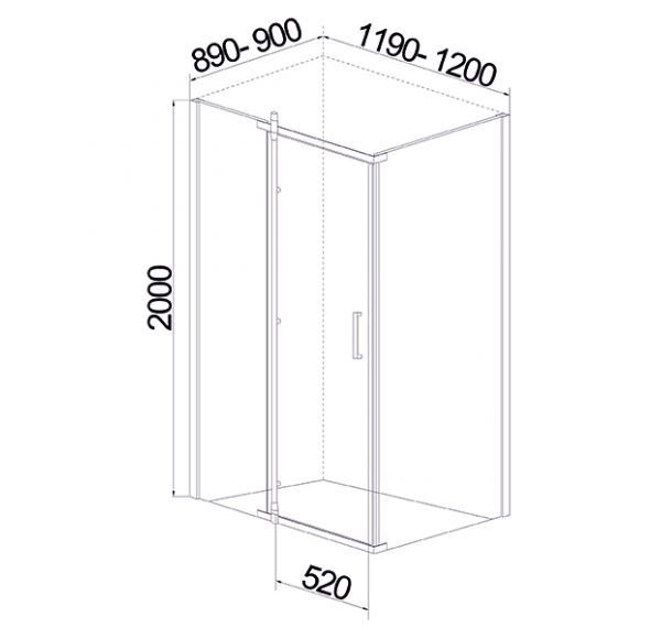 Душевое ограждение Мирсант Smart Square 120*90