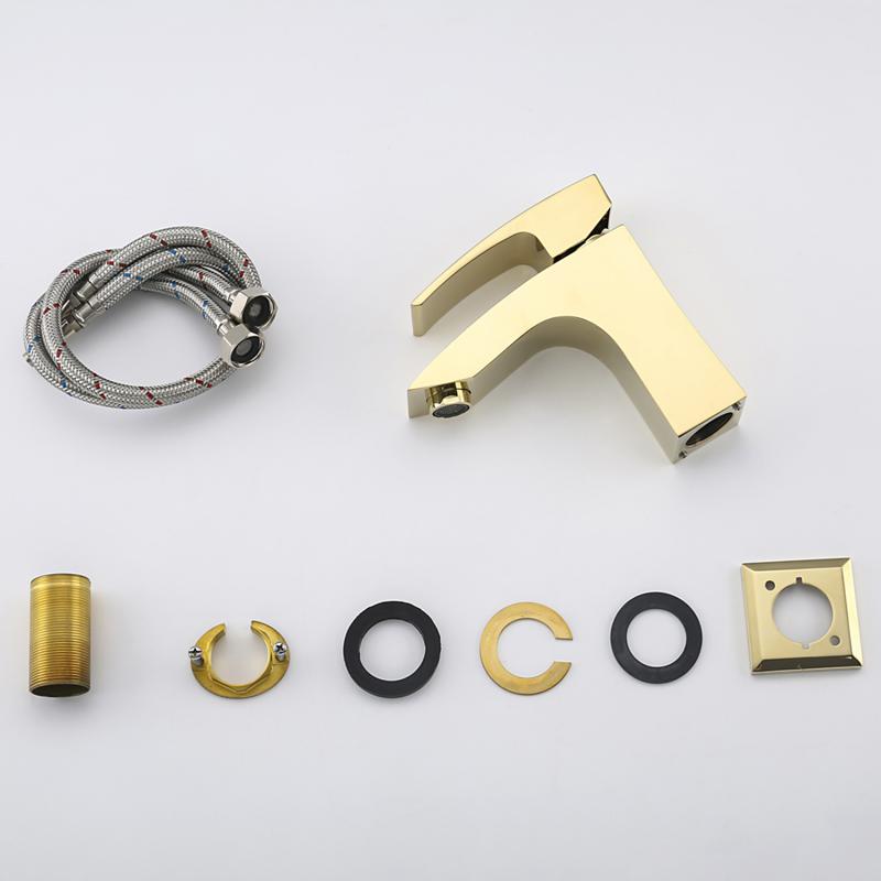 Смеситель для раковины Gappo G07-3 G1007-13 золото