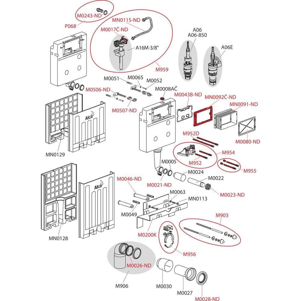 Инсталляция для подвесного унитаза Alcaplast Alcamodul AM100/850 (высота монтажа 0,85 м)