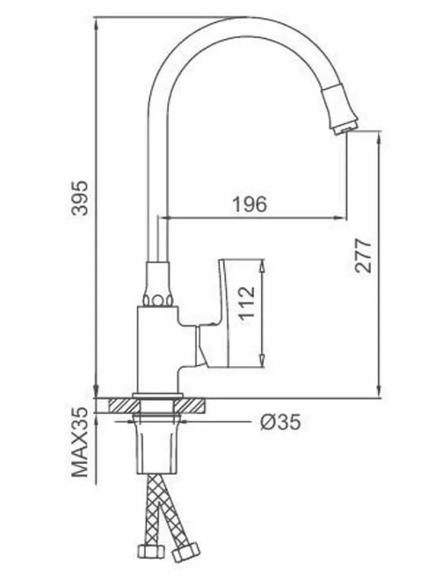 Смеситель для кухни с гибким изливом Frud R43151-8 белый-хром