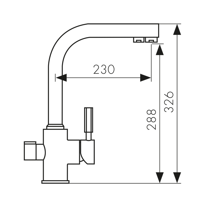 Смеситель для кухни с встроенным краном под питьевую воду Kaiser Decor 40144-10 White
