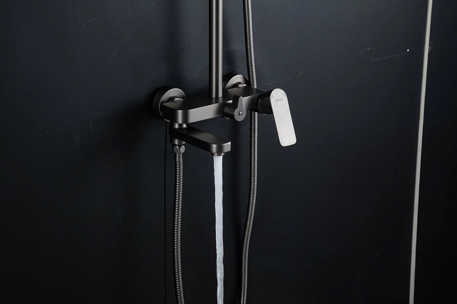 Душевая система Gappo G48-9 G2448-9 оружейная сталь