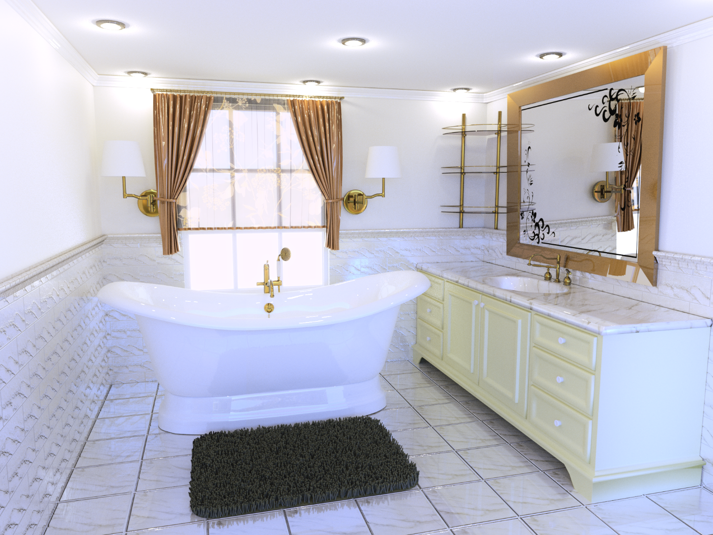 Ванна из литьевого мрамора Castone Корсика 190*86 на подиуме