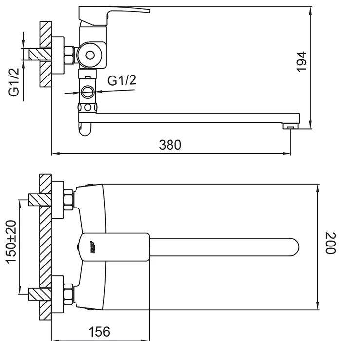 Смеситель для ванны Frud R151 R21151 хром