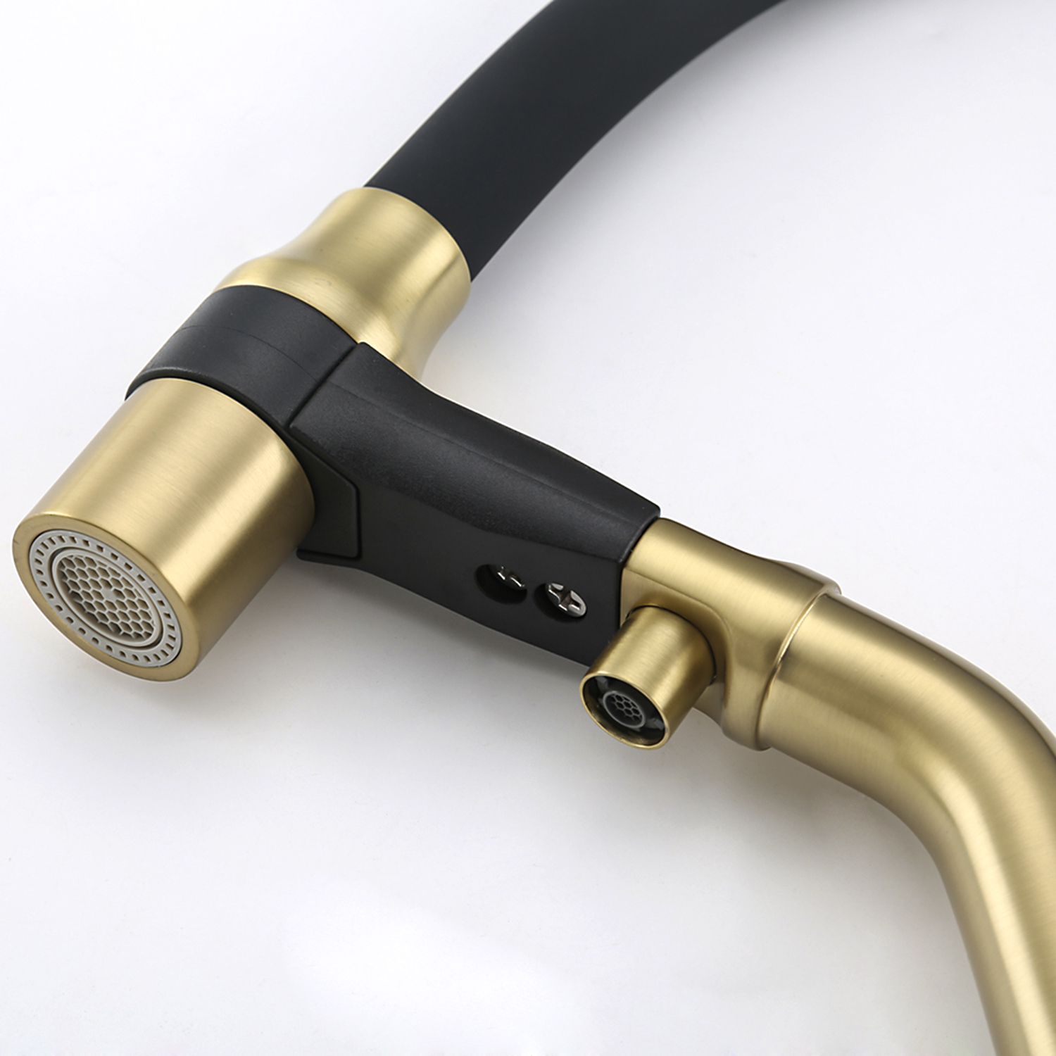 Смеситель для кухни с гибким изливом и фильтром Gappo G4398-83 золото-черный