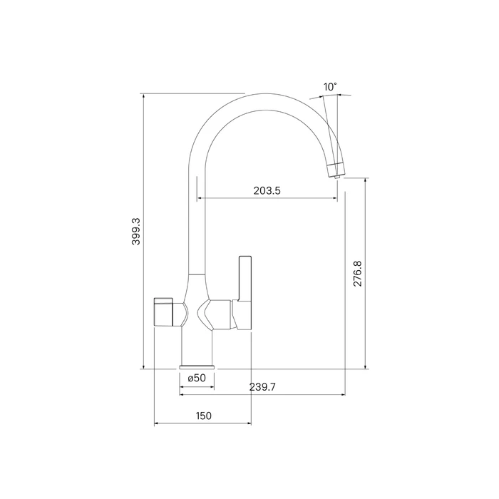 Смеситель для кухни с подключением фильтра Iddis Pure PURSBFJi05 хром