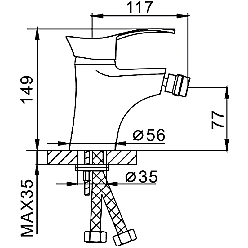Смеситель для биде Frap H01 F5001 хром