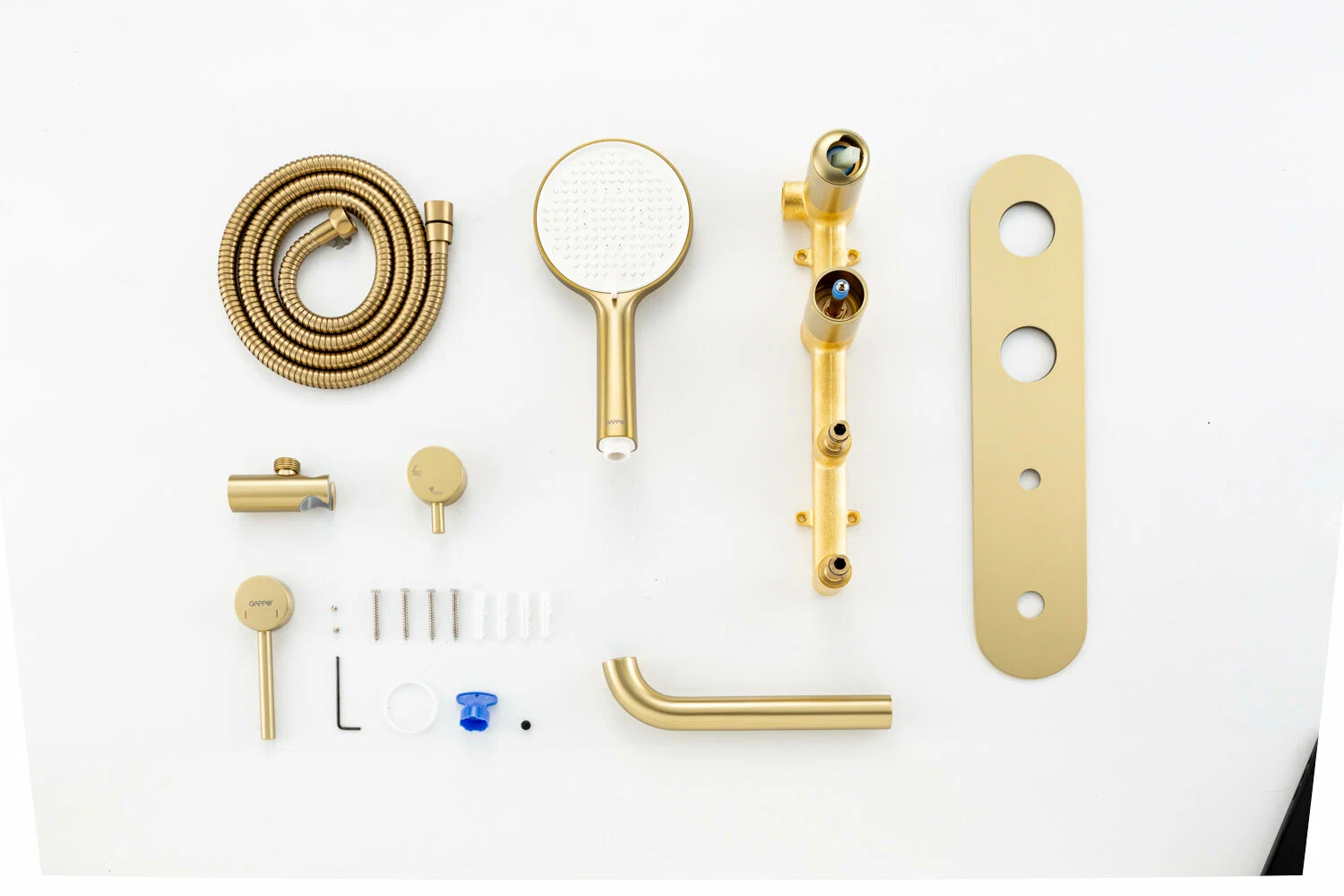 Смеситель для ванны встраиваемый Gappo G06-3 G3306-3 золотой сатин