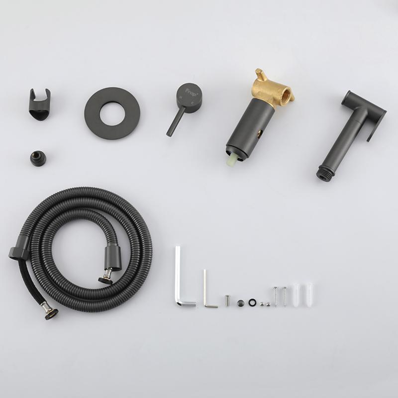 Гигиенический душ встраиваемый Frap F7505-9 оружейная сталь
