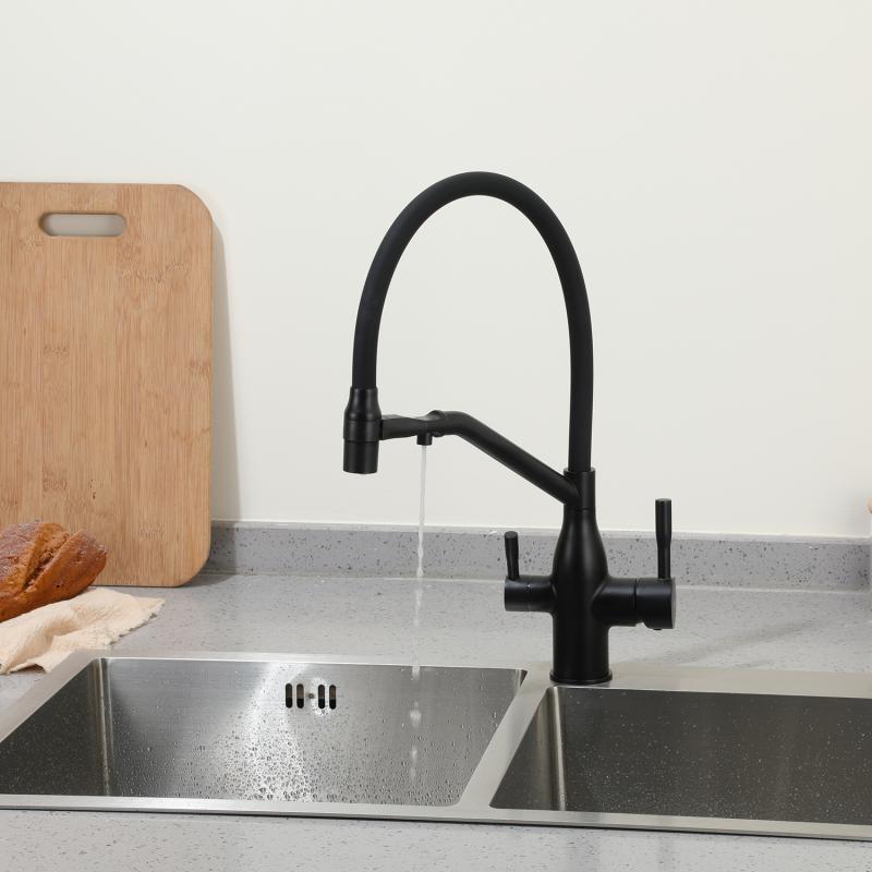 Смеситель для кухни с фильтром Frap H97 F4397-6 черный