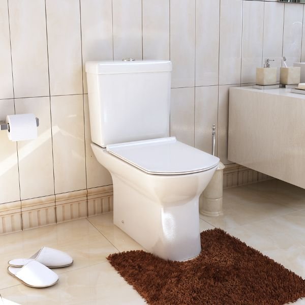 Унитаз-компакт безободковый Sole Quadro с крышкой Soft-close