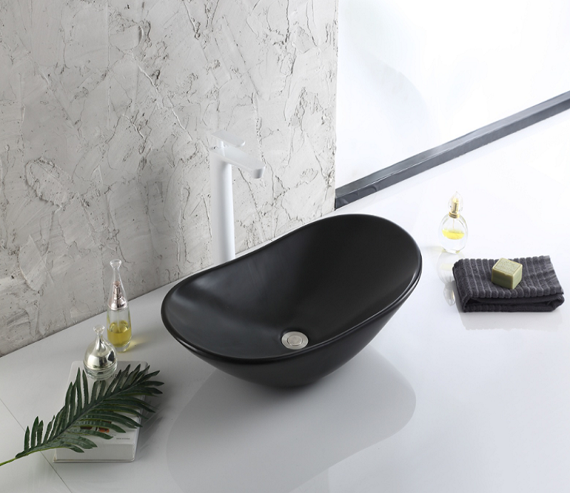 Накладная раковина CeramaLux 61 7811AMB Черная матовая