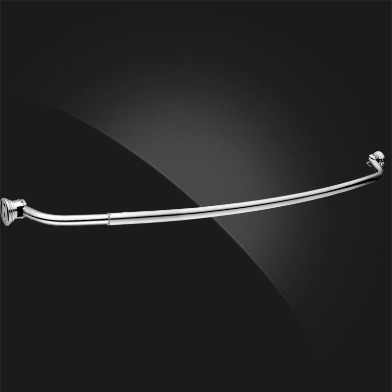 Карниз для ванной комнаты  Monterno CR-3 Chrome дуговой с кольцами телескопический, хром