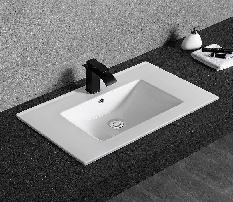 Полувстраиваемая раковина CeramaLux 71 N YJ803-70 белая