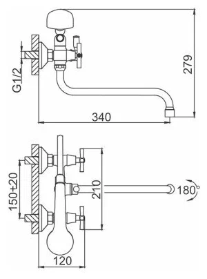 Смеситель для ванны Frud R118-7 R22118-7 белый-хром