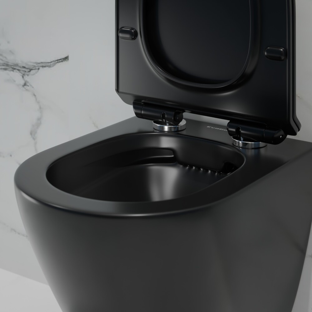 Унитаз подвесной безободковый EvaGold К505BM черный матовый