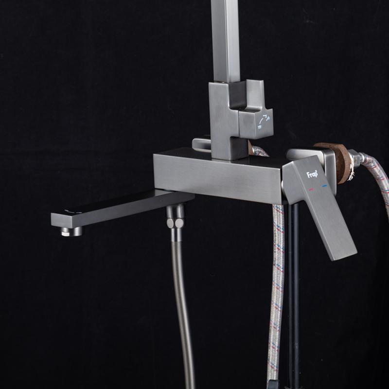 Душевая система Frap H91-9 F2491-9 оружейная сталь