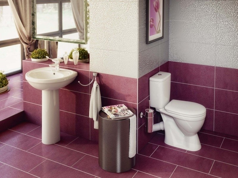 Унитаз-компакт Rosa Лира белый , косой выпуск