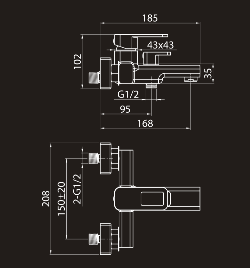Смеситель для ванны Elghansa Mondschein 2320233