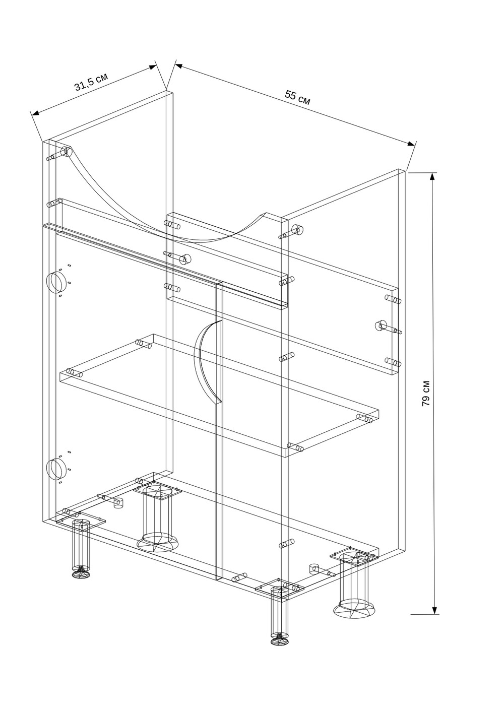 Напольная тумба EvaGold Vanessa 60 белая